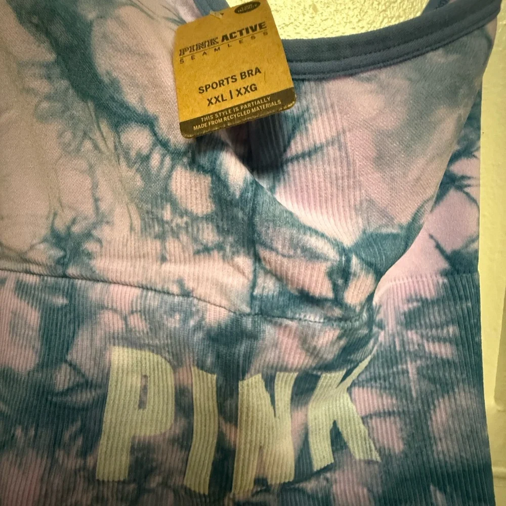 PINK Victoria's Secret Tie-Dye Sports Bra - Blue and Purple - Picture 2 of 3
